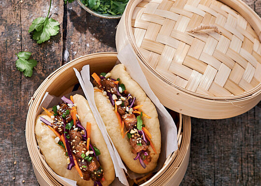 Recette gua bao au porc carotte et chou rouge