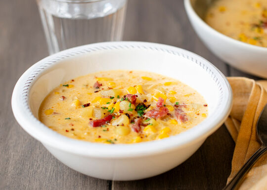 Recette de corn chowder soupe de mais americiane